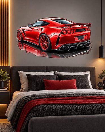 dodaci za ormar: Zidna Nalepnica Sportski Auto 100x53 cm- Periva- 2896 Zidna Nalepnica — 1