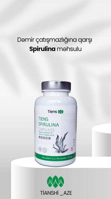 e vitamin kapsula qiymeti: Spirulina yosununnan hazırlanmış çoxlu çeşiddə olduqca faydalı