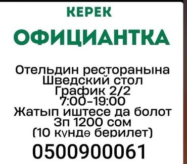 официантка в бишкеке: Требуется Официант Без опыта, Оплата Каждые 10 дней