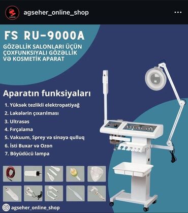 gozellik salonu dizayni: FS RU-9000A, 9-u 1-də çoxfunksiyalı gözəllik və kosmetik aparatdır və