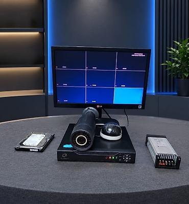 sağ qulaqda ses: Monitor LG DVR 8 çıxışlıdir 2 ədəd kamera Yaddaş kartı Qida bloku — 1