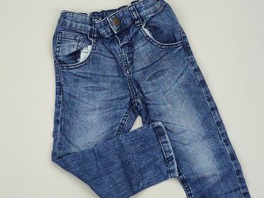 jeansy z wysokim stanem proste nogawki: Jeans, 3-4 years, 104, condition - Good