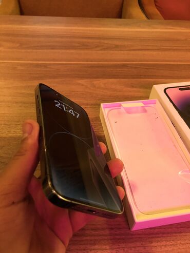 iphone 14 pro max dubay versiyası: IPhone 14 Pro, 128 GB, Deep Purple, Barmaq izi, Face ID