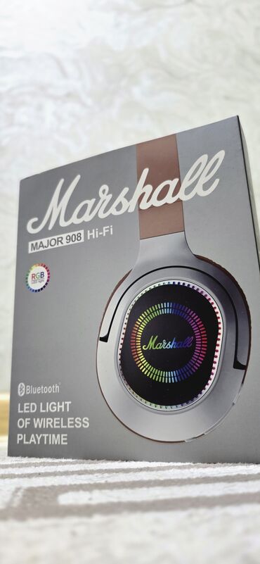 Qulaqcıqlar: Yeni Simsiz (Bluetooth) Qulaqcıqlar, Marshall, rəng - Qəhvəyi