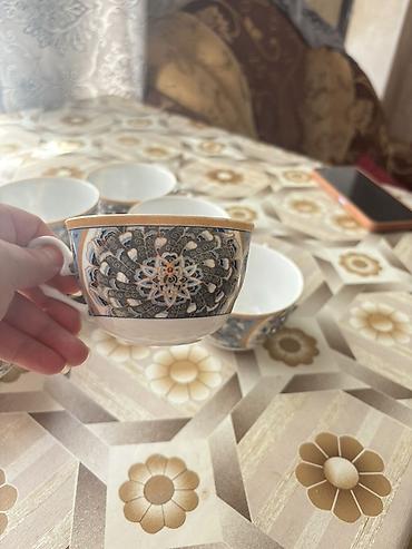 cay: Çay dəsti, rəng - Göy, Farfor, 6 nəfərlik — 2