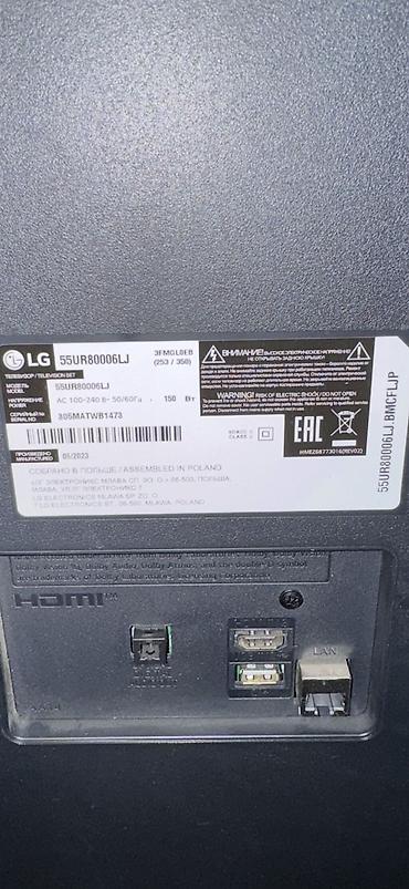 TV və video: 55-60 düym diaqonallı Smart TV - LG-55UR80006LJ - Nazik çərçivəli — 2