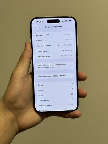 оригинальные аирподсы 1: IPhone 15 Pro Max, Б/у, 256 ГБ, Черный, 78 % — 6