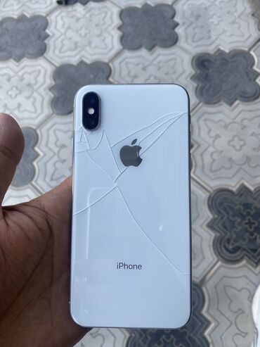 телефоны для связи: IPhone X, Колдонулган, 256 ГБ, White Titanium, Каптама, 100 %