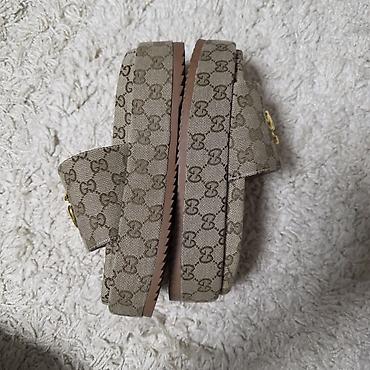 шлепки бу: Босоножки, 38, Gucci, Б/у, цвет - Коричневый — 2