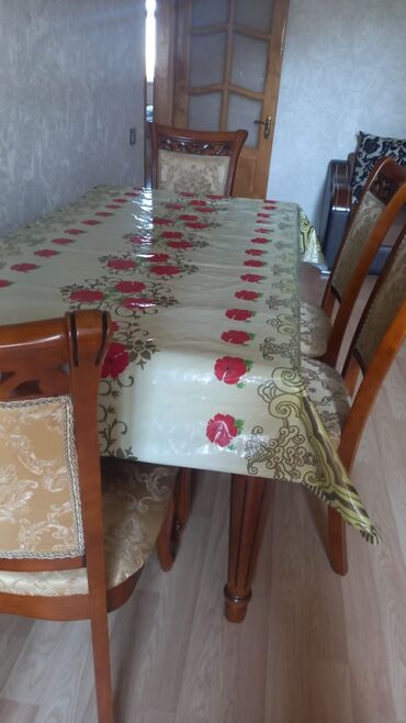 Для гостиной, Нераскладной, Прямоугольный стол, 6 стульев