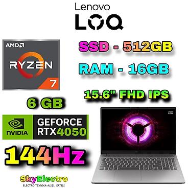 gtx 1650 notebook: Yeni Lenovo LOQ, 15.6 ", AMD Ryzen 7, 512 GB, Pulsuz çatdırılma, Rayonlara çatdırılma, Ödənişli çatdırılma — 1