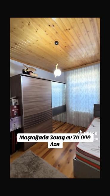 qubada ipoteka evler: Maştağada 3 otaqlı həyət evi. - Daxili plan: geniş zal, 2 yataq — 5