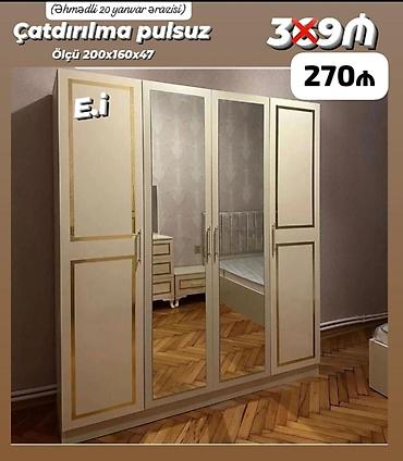 dolab parça: Yeni, 4 qapılı, Güzgülü, Açılan, Düz dolab — 1