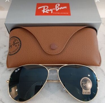 чехол для сигарет: Солнцезащитные очки очки, Ray-Ban, Унисекс, Авиатор, Оправа из нержавеющей стали, Оригинал, Новый