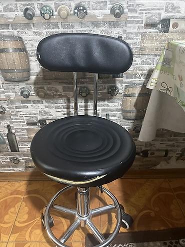 stul bar: Təkərli bar/taburet oturacağı - Model: söykənəcəyi olan dairəvi — 1