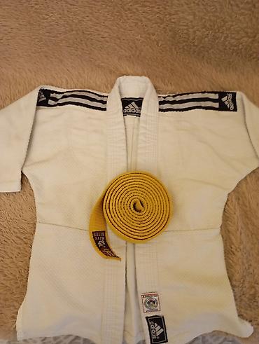 judo forma: Adidas judogi dəsti - Brend: Adidas - Rəng: ağ (üst və şalvar), sarı — 1