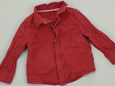 czerwona satynowa koszula: Bluzka, Tu, 3-6 m, stan - Dobry