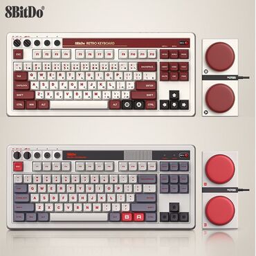 Компьютерные мышки: 8BitDo Игровая клавиатура Mechanical Keyboard, серый и красный белый