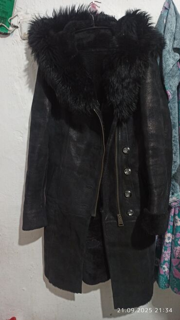 Дубленки: Дубленка, Классическая модель, Длинная модель, С капюшоном, 3XL — 2