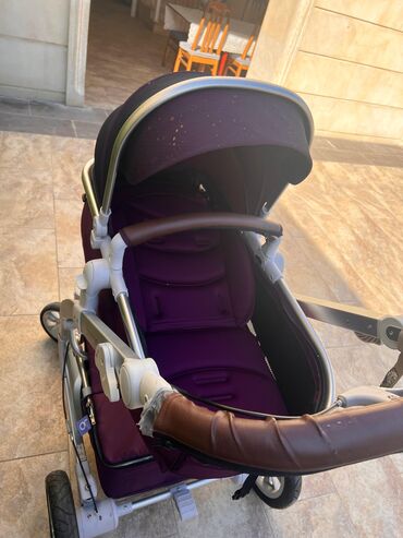 лабубу баку купить: Uşaq arabası – bənövşəyi rəngdə, geniş beşik tipli oturacaq və iri