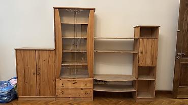 Шкафы: Секция-стенка из массива (сосна/ель), натуральный оттенок под лак — 3