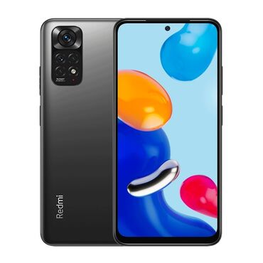 телефон fly с большими кнопками: Redmi Note 11, 64 GB, rəng - Qara, Barmaq izi, İki sim kartlı, Face ID