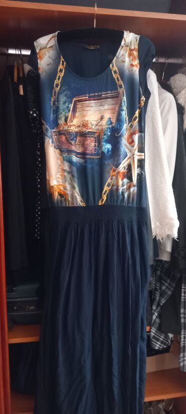 heklane haljine za plazu: XL (EU 42), color - Blue, Other style, Short sleeves