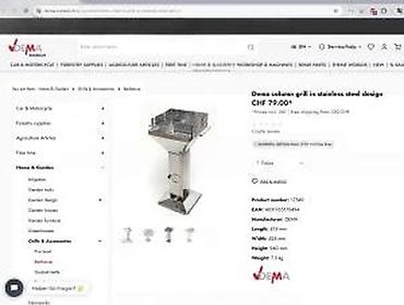 Sve za roštilj: Stojeći roštilj na ćumur od nerđajućeg čelika - Materijal: polirani — 14