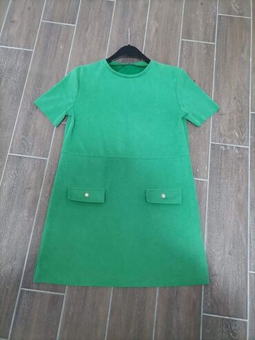 pantalone zara zelene br: Zara L (EU 40), color - Green, Evening, Short sleeves