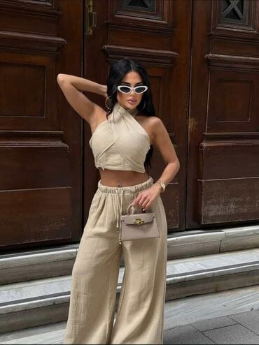 crop top h: S (EU 36), Flax, Single-colored, color - Multicolored