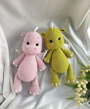 Игрушки: Вязаные крючком мягкие игрушки — дракончики. Из Полу хлопковой пряжи✅