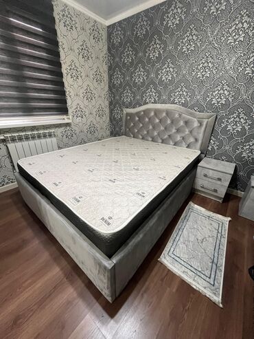 Спальные гарнитуры: Спальный гарнитур, Double bed, Closet, Dresser, цвет - Серый, Новый