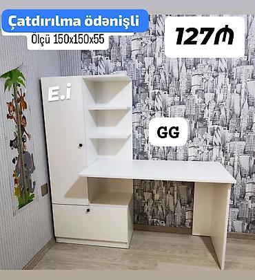 Uşaq/iş masasının dəstı – ağ rəngdə çoxfunksiyalı model Ölçü