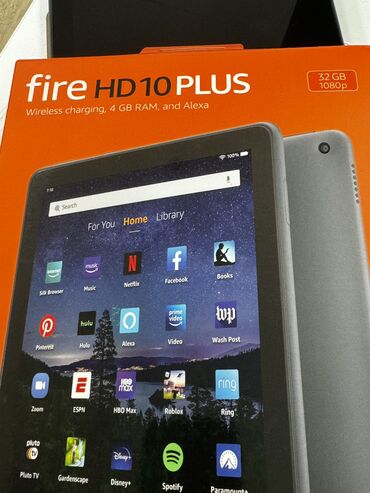 Modemlər və şəbəkə avadanlıqları: Amazon fire HD plus tablet. Naqilsiz şarj, 4gb ram və 32gb yaddaş