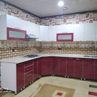 Sifarişlə mətbəx mebeli: Sifarişlə mətbəx dəsti, Özü çəkən petlələr, Mat laminat, Kredit yoxdur, Pulsuz çatdırılma — 13