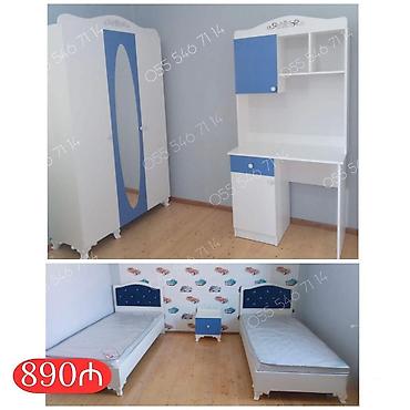кравать: Uşaq/yeniyetmə otağı üçün komplekt mebel dəsti. Dəst tərkibi: - 3 — 1