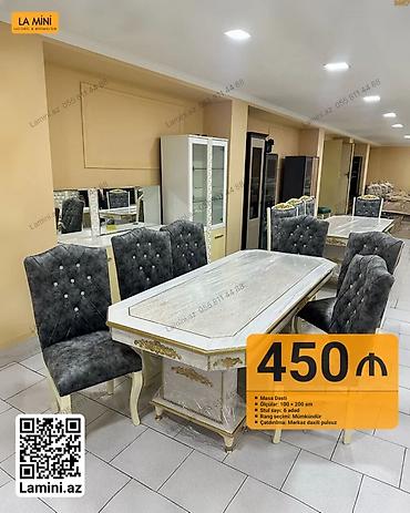 Masa dəsti – klassik və eleqant dizayn - Ölçülər: 100 x 200 sm masa -