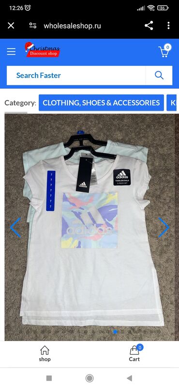 adidas футболка: Детский топ, рубашка, цвет - Белый, Новый