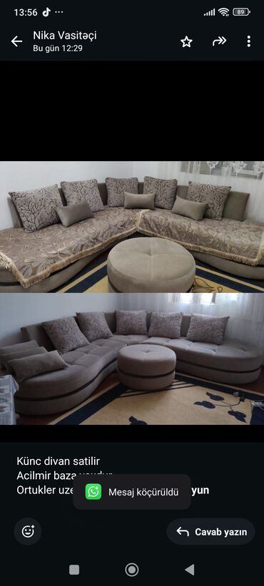 Yataq otağı dəstləri: Künc divan