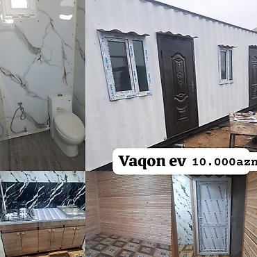 satılık konteyner: Vaqon Ev satilir 10.000azn Uzunluq: 12 metr En: 2m 40sm Hündürlük: 2m — 1