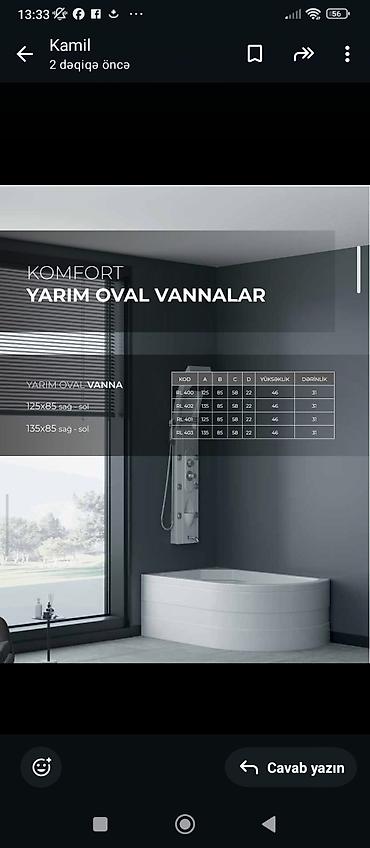 Duş poddonları: Oval vannalar və oval duşaltılar Məhsul təsviri: - Künc üçün nəzərdə — 7