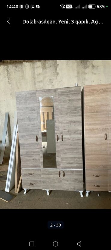 Dolablar: Yeni, 3 qapılı Düz dolab, Dolab-asılqan — 4