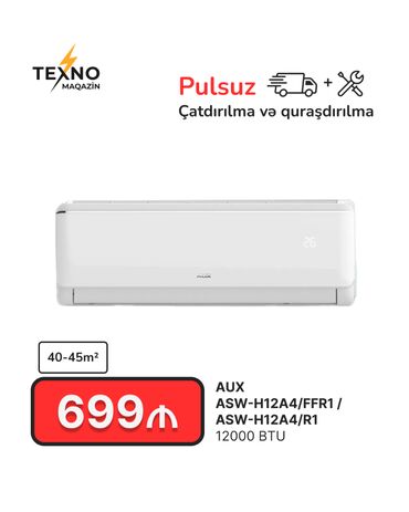 aspirator ikinci el: Kondisioner AUX, Yeni, 40-45 kv. m, Split sistem, Kredit yoxdur, Pulsuz quraşdırılma