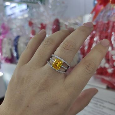 обручальные кольца 375 пробы цена: Очень красивый кольцо Серебро 925 пробы Камни цирконы жёлтые по
