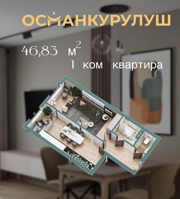 квартиры сьемные: 1 комната, 47 м², Элитка, 1 этаж, ПСО (под самоотделку)