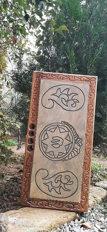 Nərdlər: Taxta oyma nərd dəsti - Material: tam ağacdan (qatı, cilalanmış), əl — 8