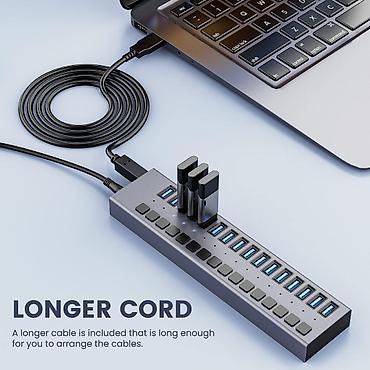 ACASIS 16-Port USB 3.0 Hub – yüksək tutumlu masaüstü USB bölücü - 16