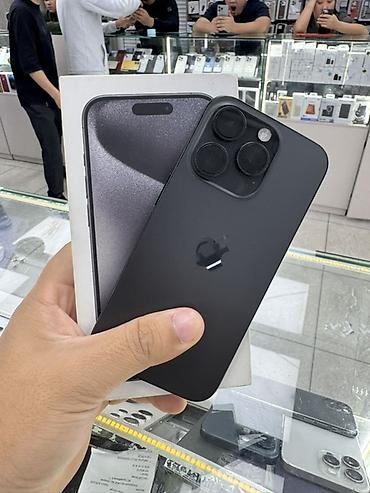 skyworth 65: IPhone 15 Pro, Б/у, 256 ГБ, Black Titanium, Коробка, 86 % — 2