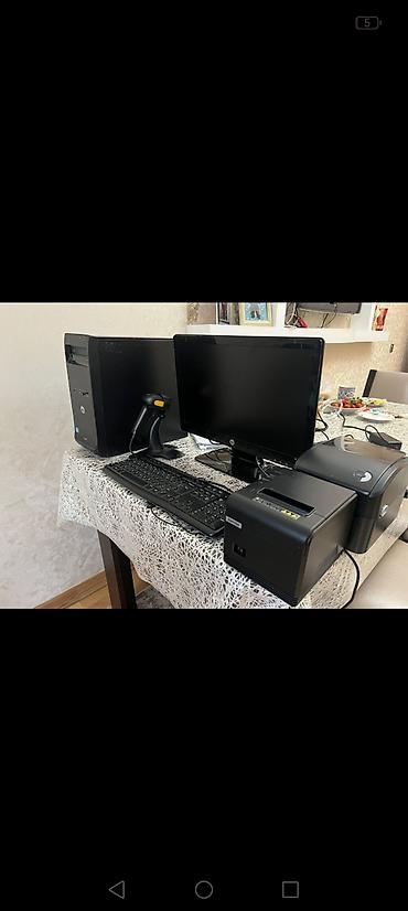 termal printer: POS komplekti – mağaza/kassa sistemi üçün Tərkib: - HP stolüstü — 2