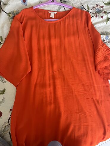 оранжевое платье: Күнүмдүк көйнөк, Жай, Узун модель, Пахта, Түз, M (EU 38)